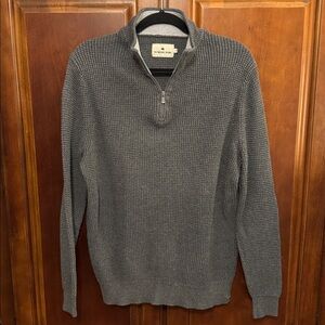 The Normal Brand Gray Quarter Zip Up Sweater Medium